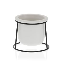 Maceta Blanca C/ Base Metal Versa 10X11CM Maceta Blanca C/ Base Metal Versa 10X11CM