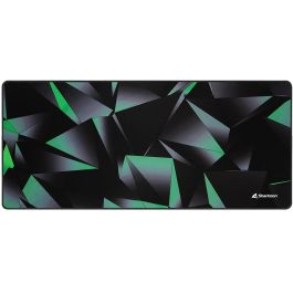 Sharkoon SKILLER SGP30 Alfombrilla de ratón para juegos, base antideslizante, gran tamaño y alta precisión, Negro, Verde, Gris