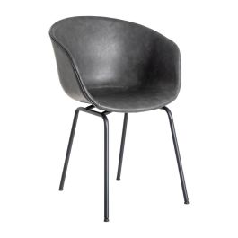 Silla Negro Metal / Simil Piel 59 X 50,50 X 81,50 cm