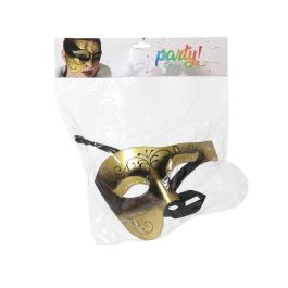 Antifaz Venecia Dorado Negro Mujer Adulto Carnaval Fiesta Temática