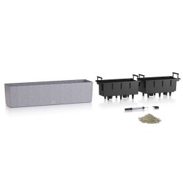 Lechuza LEC4008789156600 Jardinera Balconera Kit Completo Gris Piedra 80 cm 12 L