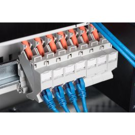 Digitus Adaptador de Carril DIN para Módulos Keystone IP20 RJ-45 Blanco ABS para Instalación de Red