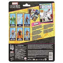 HASBRO Figura Rom Spaceknight Marvel Legends 15cm Articulada con 6 Accesorios: Libro, Manos Alternativas, Efectos, Neutralizador, Analizador