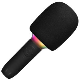Party Time Altavoz Micro Karaoke Inalámbrico con Batería, Luces LED Multicolor y 5 Efectos de Voz