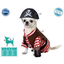 Disfraz de Pirata para Perro Rojo Talla M de Poliéster