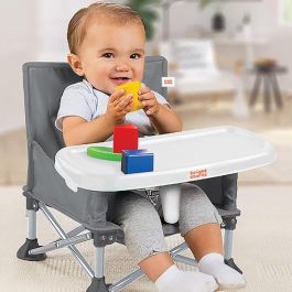 Bright Starts BRI17198 Asiento elevador Pop 'N Sit, ultracompacto, plegable, con tableta extraíble y bolsa de transporte