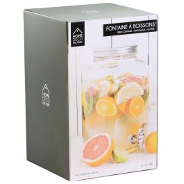 Home Deco Factory Dispensador Bebida 8 L Colección Essentiel Cristal con Grifo Tapa Metal