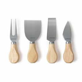 Livoo Meseta Giratoria de Queso MEN28 con 4 Utensilios: Cuchillo Mantequilla, Cuchillo Pasta, Pala Parmesano y Tenedor