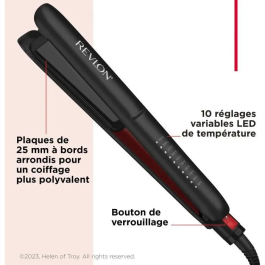 Revlon RVST2211 Smoothstay Plancha de Pelo 25mm Infundida en Aceite de Coco con Funda de Viaje