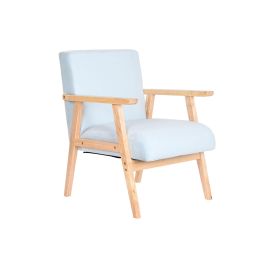 DKD Home Decor Butaca Sixties Azul Celeste 61x69x77 cm, Altura Asiento 42 cm, Desmontable, Poliéster y Mdf