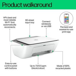 HP 2820e Impresora Multifunción DeskJet Compacta Inalámbrica para Casa - Imprime, Escanea, Copia, Compatible con HP+