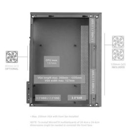 Mars Gaming Caja Ordenador MCCore Matx Negra Gaming con Iluminación RGB y Ventana Lateral