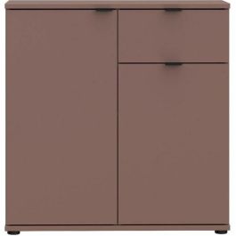 GANYMEDE Cómoda GNM K222LU72, 2 puertas, 1 cajón, Terracota, 80,1 x 34,1 x 82,3 cm