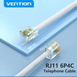 Cable de Teléfono RJ11 6P4C Vention IQBWJ/ 5m/ Blanco