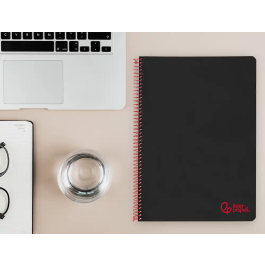 Liderpapel Cuaderno Espiral Wonder A4 Tapa Plástico 80 Hojas 90gr Rayado Horizontal con Margen Negro