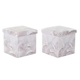 Caja Plegable Tropical DKD Home Decor Gris 34 x 34 x 34 cm (2 Unidades) Precio: 28.49999999. SKU: B163K6WG7T