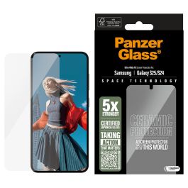 PanzerGlass Ceramic Screen Protector para Samsung Galaxy S25 | S24 | Ultra-Wide Fit con EasyAligner, Aplicación en Seco, 1 Unidad