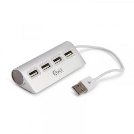 Quick Media QMH204P Hub USB 2.0 de 4 Puertos, Diseño Apple Style para Mac Pro, iMac, MacBook