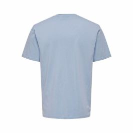 Camiseta de Manga Corta Hombre Only & Sons Onslevi Life Reg Text Eventide Añil