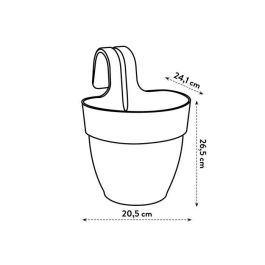 ELHO - Maceta - Vibia Campana Easy Hanger Small - Antracita - Balcón exterior - L 24,1 x P 20,5 x H 26,5 cm ELHO - Maceta - Vibia Campana Easy Hanger Small - Antracita - Balcón exterior - L 24,1 x P 20,5 x H 26,5 cm