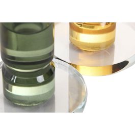 DKD Home Decor Candelabro Moderno de Cristal Verde Mostaza 8.5 x 10 x 8.5 cm (4 Unidades)