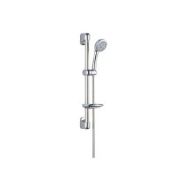 ROUSSEAU Barra de Ducha + Ducha de Mano Heko sin Grifo, 5 Chorros, Antical, Ahorro de Agua, Flexible 1.5m, Acero Inoxidable 60cm, Cromo