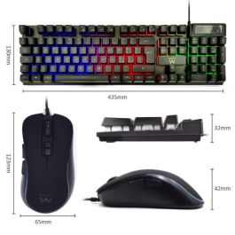 Ewent PL3201 Teclado y Ratón Gaming USB QWERTY Español Negro, Retroiluminación RGB, 3600 DPI, 104 Teclas