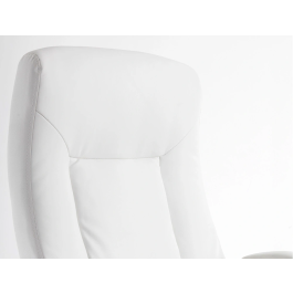 Q-connect Silla de Dirección Vero, Similpiel Blanco, Base Metálica Cromada, Ruedas Premium, Altura 116-124 cm, Profundidad 70 cm, Anchura 63 cm