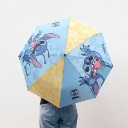 ERIK Paraguas Plegable Automático Stitch Disney 100cm Diámetro Poliéster con Mango PVC