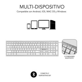 Teclado Inalámbrico por Bluetooth Subblim 2PUE200 Pure Extended/ Plata Teclado Inalámbrico por Bluetooth Subblim 2PUE200 Pure Extended/ Plata
