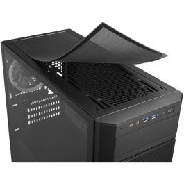 Sharkoon V1000 RGB Micro Torre Negra con 3 Ventiladores LED RGB 120mm Preinstalados, Caja PC Micro-ATX, GPU 40cm