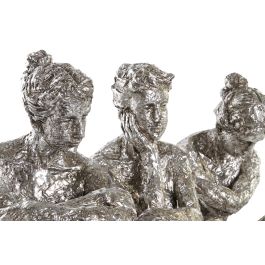 DKD Home Decor Figura Decorativa Moderna de Resina Plateada, Diseño Chica, 15x26x17 cm - Pack de 3 Surtidos