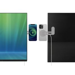 Sandberg ScreenMount Cargador Magnético Inalámbrico 15W para Smartphone, Fijación en Pantalla de Ordenador o Coche