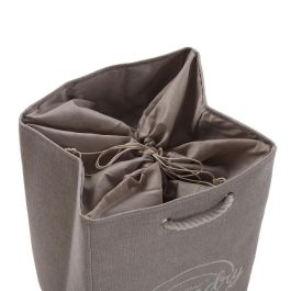Cesto para la Ropa Sucia Versa Gris Poliéster PVC Metal EVA 30 x 55 x 36 cm