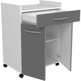 Ekipa 803348 Carro OSLO 1 Cajón y 1 Puerta L 60 x P 44 x H 81 cm Gris Brillo