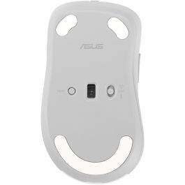 ASUS MD102 Ratón Inalámbrico Óptico, RF Wireless + Bluetooth, 1600 DPI, Silencioso, Derecho, Blanco