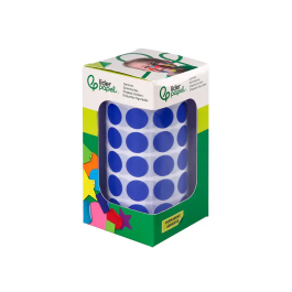 Liderpapel Gomets Circulares Autoadhesivos 15 mm Azul Rollo 2500 Unidades en Caja de Cartón