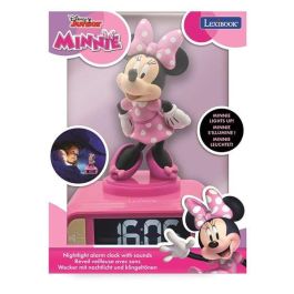 Lexibook Despertador Digital con Luz Nocturna 3D de Minnie y Efectos de Sonido