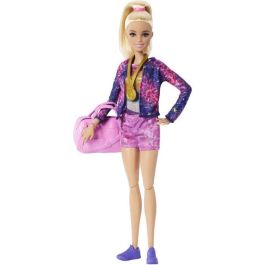 Barbie HRG52 Muñeca Gimnasta Articulada con Barra de Equilibrio y 11 Accesorios