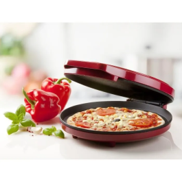 Domo Horno de Pizza Eléctrico DO9177PZ Rojo 1450W Diámetro 30 cm Ideal para Pizzas Tortillas Quiches