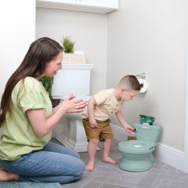 Ingenuity ING0074451998735 Inodoro Infantil Mini con Reductor, Descarga Musical y Compartimento para Toallitas Integrado, Verde