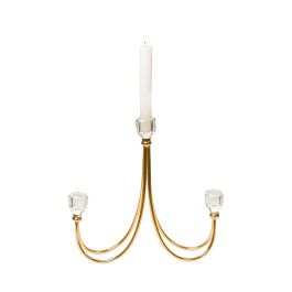 Candelabro Romimex Dorado Metal Vidrio 26 x 28 x 8 cm Precio: 49.69000036. SKU: B19MG8E2EW