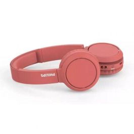 Philips TAH4205RD/00 Auriculares Inalámbricos Diadema con Micrófono, Bluetooth 5.0, Graves Potentes (Bass Boost), 29h Batería, Carga Rápida, Plegables, Rojos