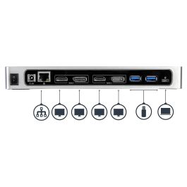 StarTech Docking Station USB-C/USB 3.0 para 2 Monitores 4K 60Hz HDMI DisplayPort Compatible Mac/Windows