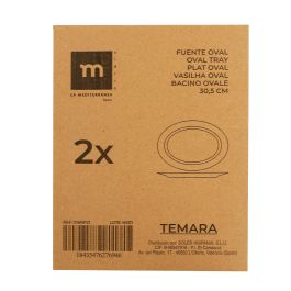 La Mediterranea Fuente Oval Opal "Temara" 30.5 cm - Colección Temara (12 Unidades)