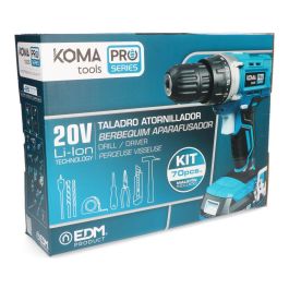 Kit maletin taladro atornillador 20 v con 70 accesorios con batería y cargador koma tools Kit maletin taladro atornillador 20 v con 70 accesorios con batería y cargador koma tools