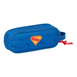Safta Bolso Estuche Portatodo Escolar Doble Superman con dos Cremalleras 80x60x210 mm