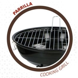 Barbacoa Portátil Aktive Metal esmaltado Ø 36 cm 36 x 44 x 36 cm (4 Unidades) Rojo