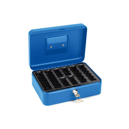 Q-connect Caja caudales 250x180x90 mm Azul con portamonedas