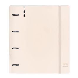 Safta Carpeblock de 4 Anillas, Grosor 35mm, PP Foam, Incluye Recambio, Rosa Claro, 27x32x4 cm